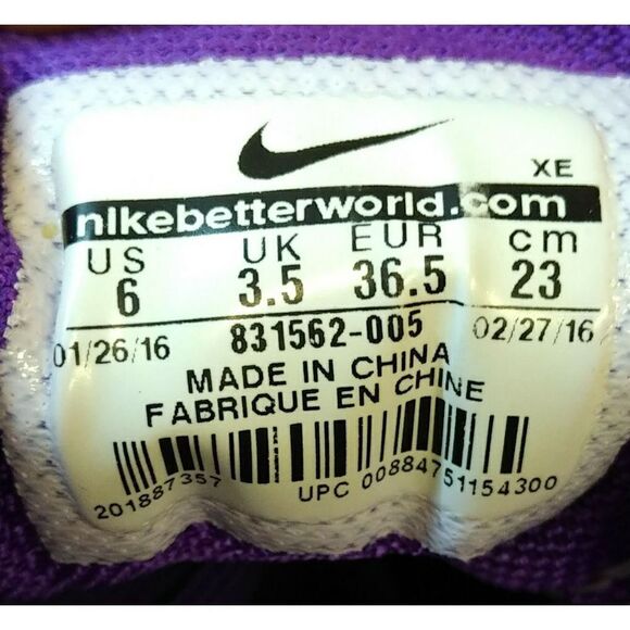 Nike Zoom Winflo 3 Running Sneakers Shoes Women's Size 6 Purple Grey Nike Colorf - Picture 9 of 9